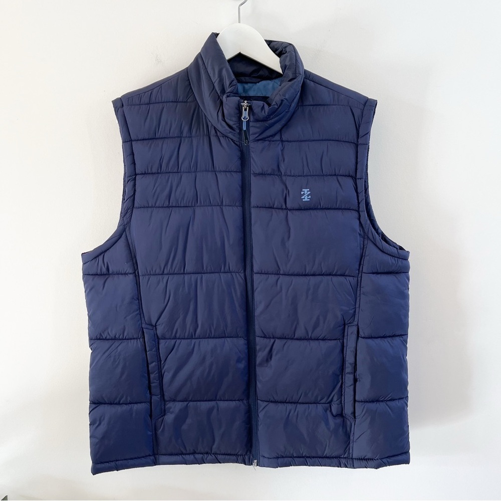 Izod Men’s Navy Quilted Winter Vest Size Large